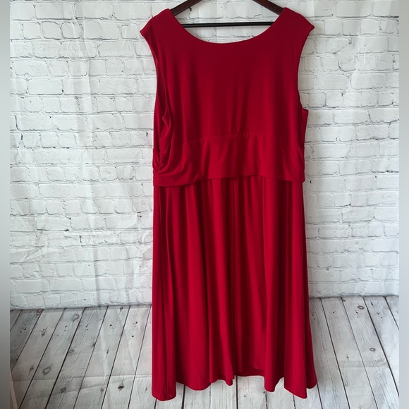 coldwater creek dark red sleeveless long dress size 24 - Picture 8 of 10